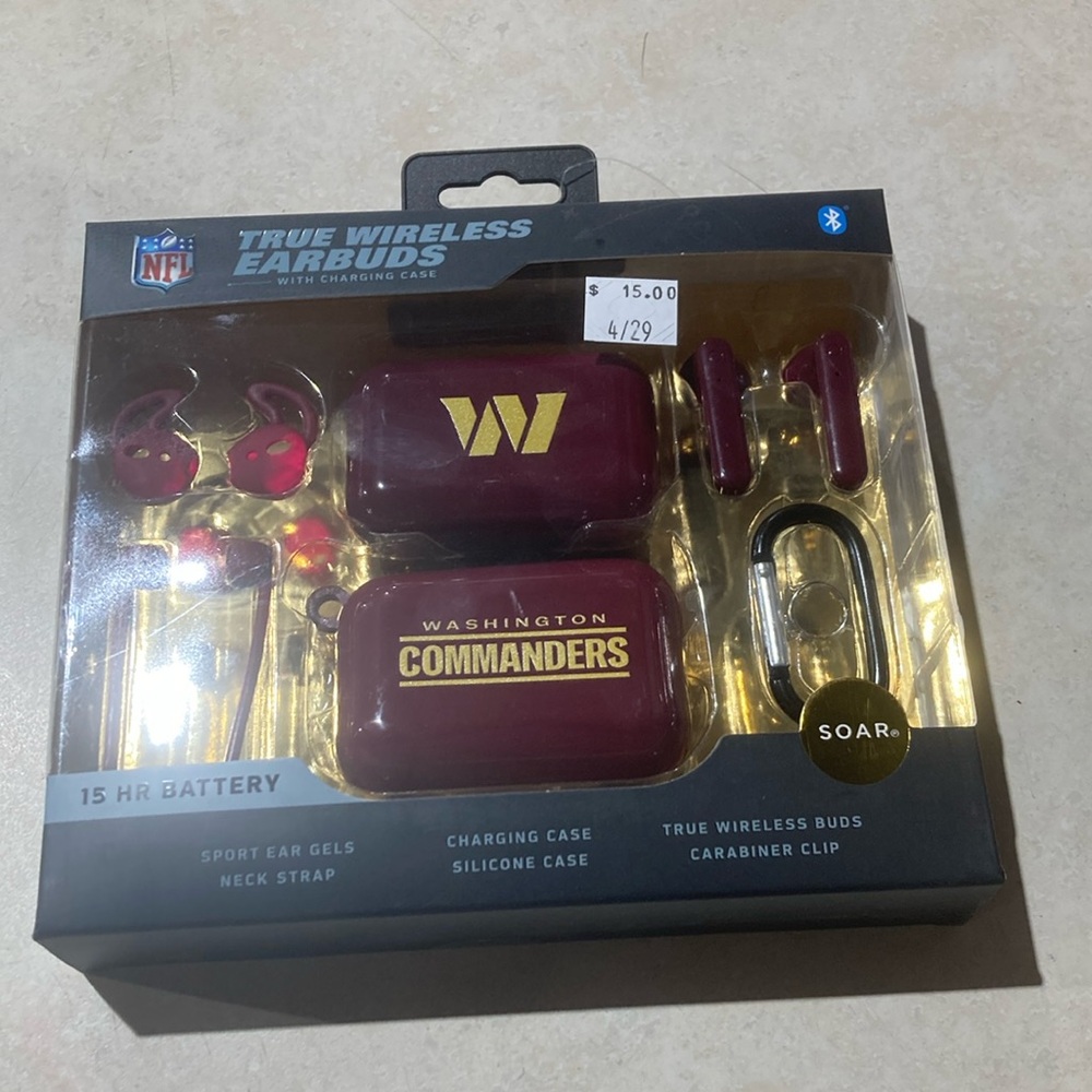 Washington Commanders True Wireless Earbuds with Charging Case